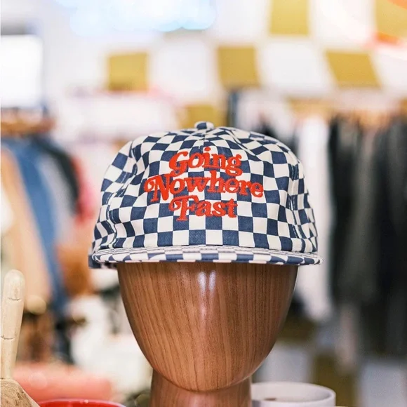 Checkered Blue and White Cap - Picture 1 of 4